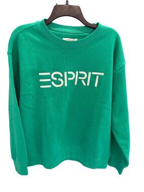 Esprit Green Womens Green Logo Crewneck Sweatshirt Viral Trending!